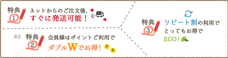 2回目以降のご注文はとってもお得♪
