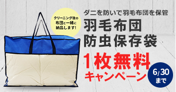羽毛布団防虫保存袋1枚無料キャンペーン