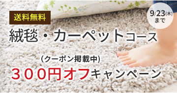 絨毯・カーペット300円オフキャンペーン